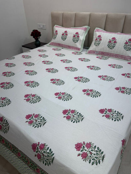 hand block printed bedsheet