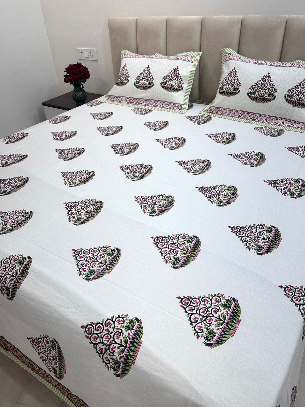 hand block printed bedsheet