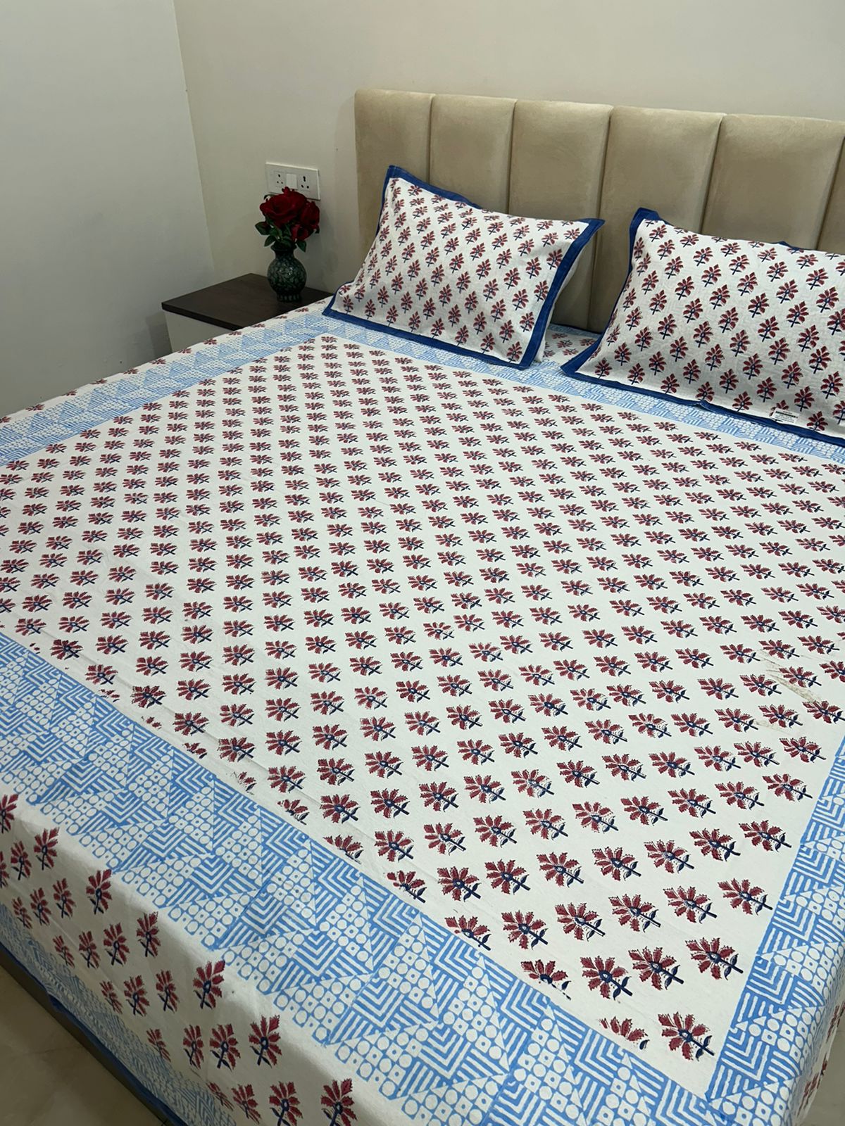 hand block printed bedsheet