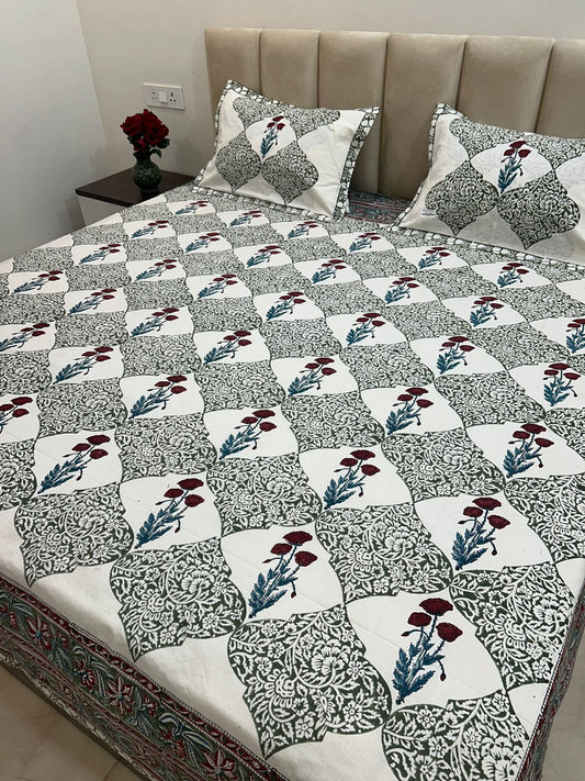 hand block printed bedsheet