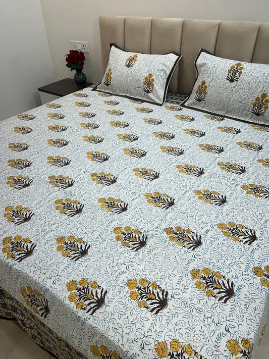 hand block printed bedsheet