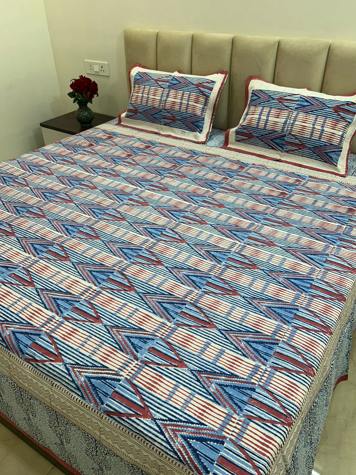 hand block printed bedsheet