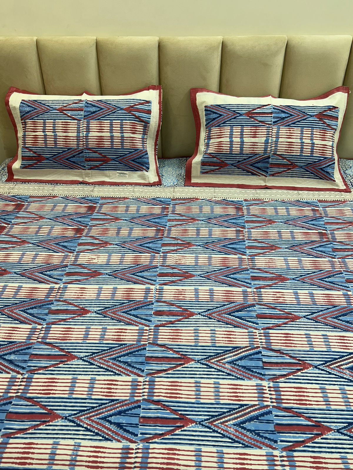 hand block printed bedsheet