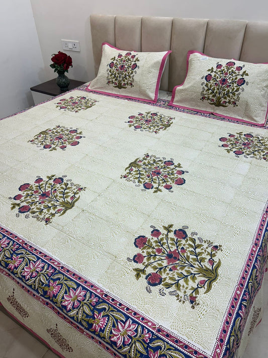 hand block printed bedsheet