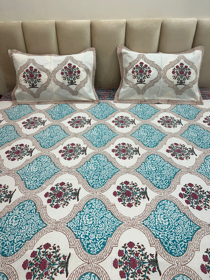 hand block printed bedsheet