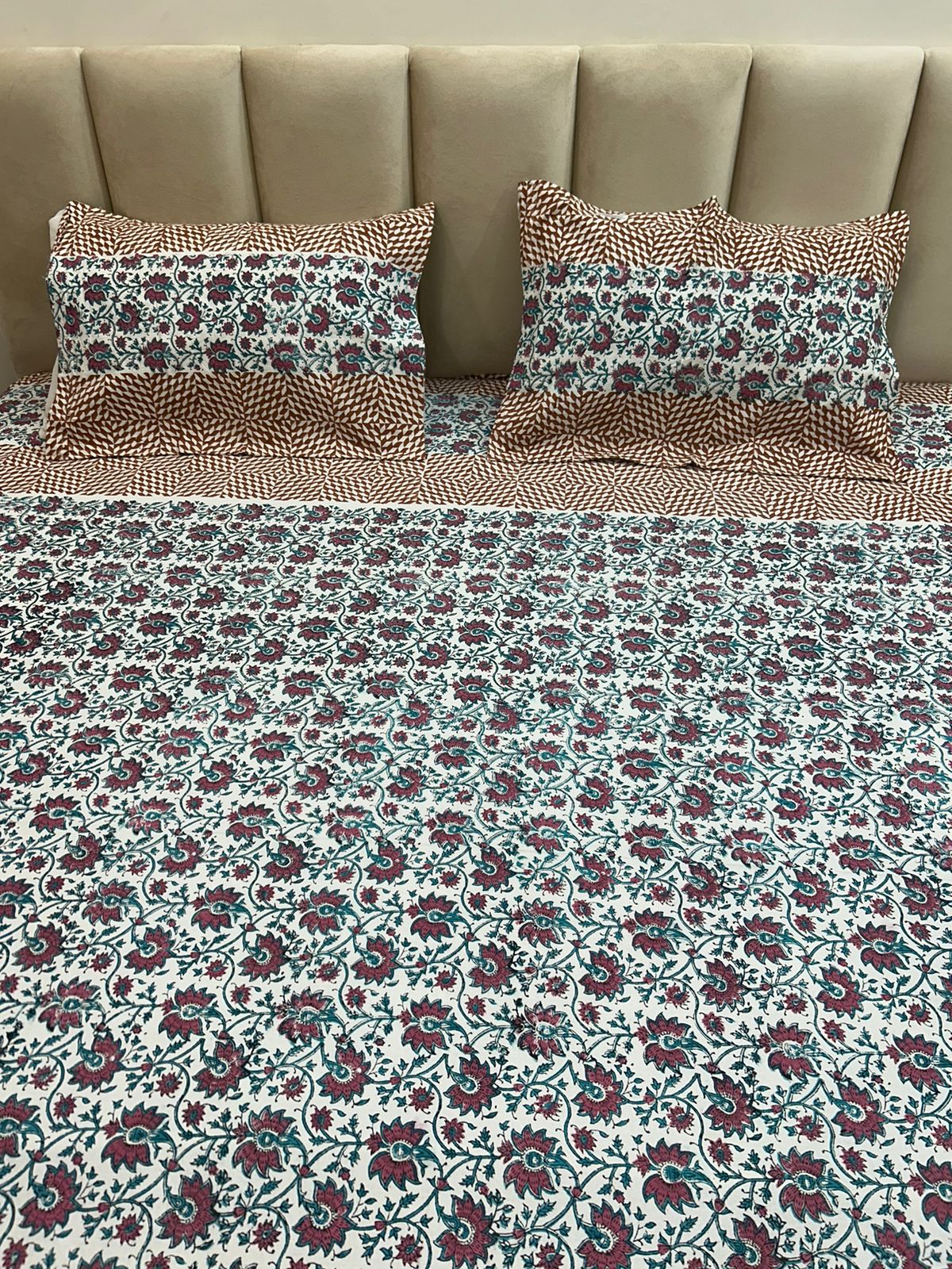 hand block printed bedsheet