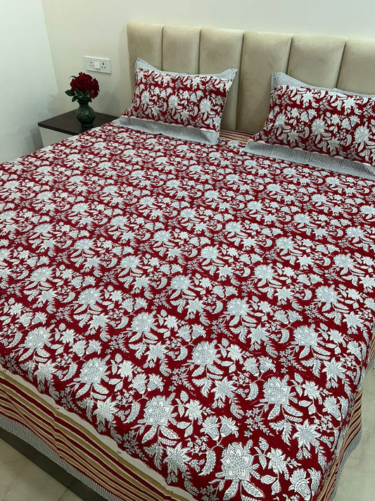 hand block printed bedsheet