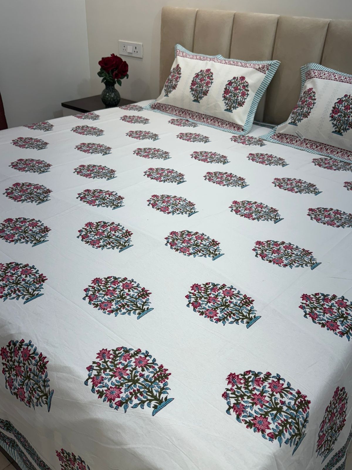 hand block printed bedsheet