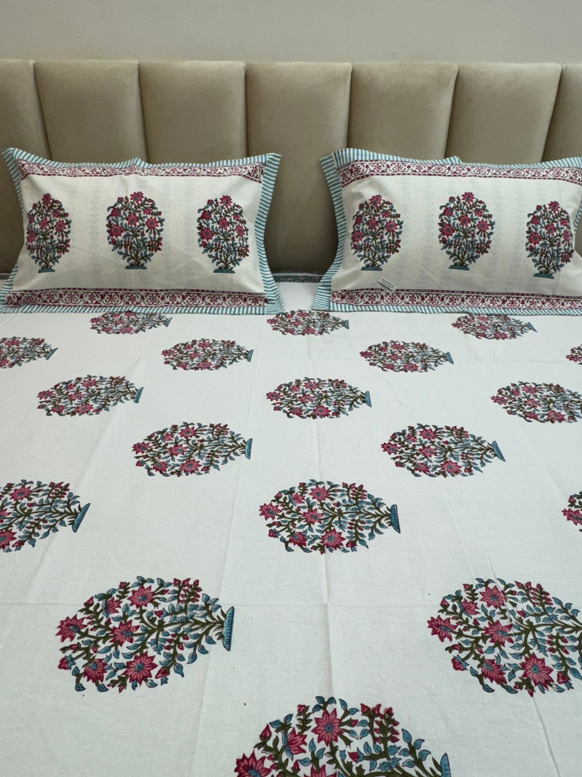 hand block printed bedsheet