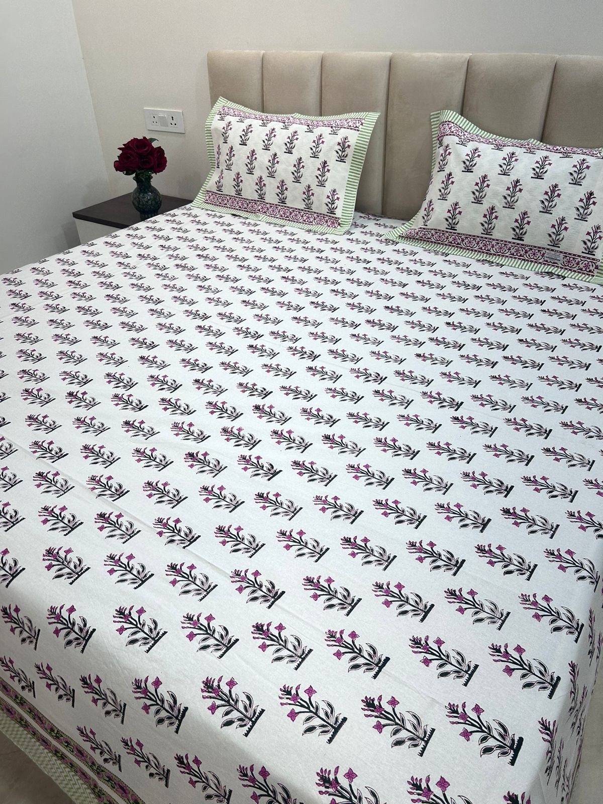 hand block printed bedsheet