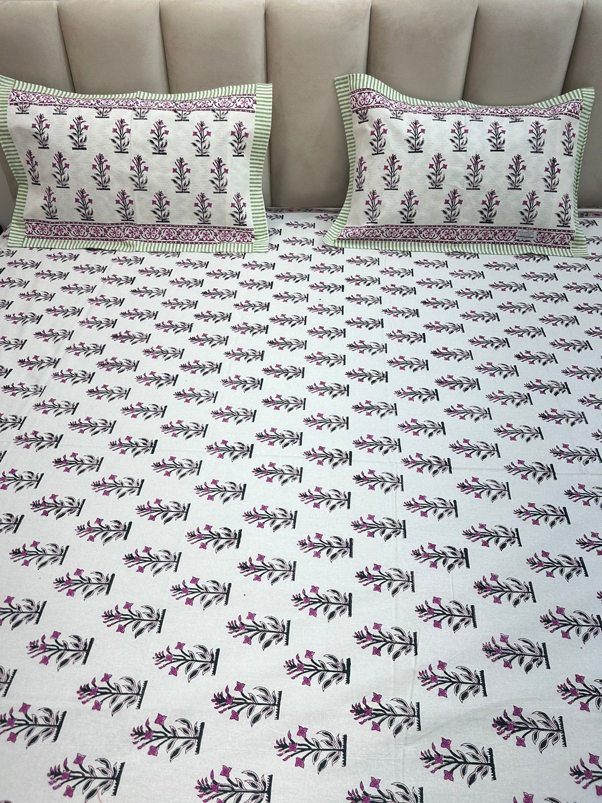 hand block printed bedsheet