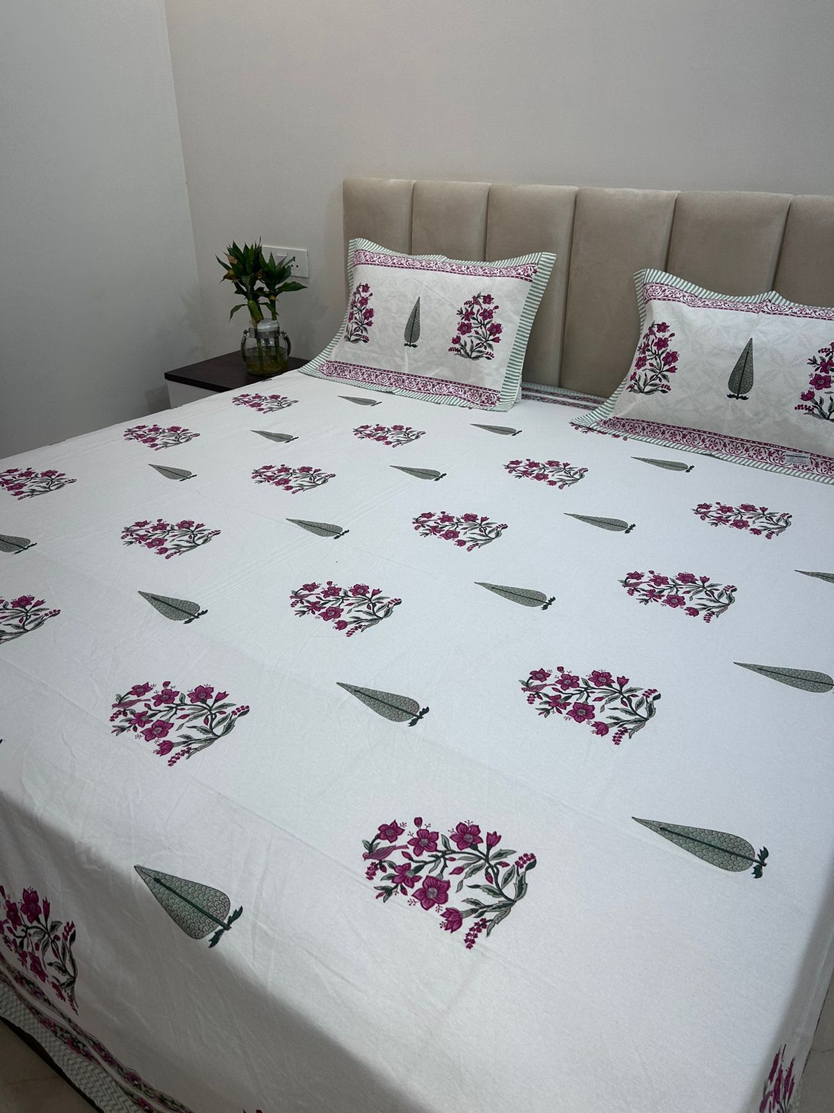 hand block printed bedsheet