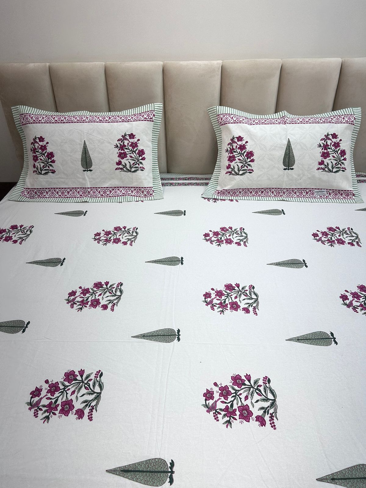 hand block printed bedsheet