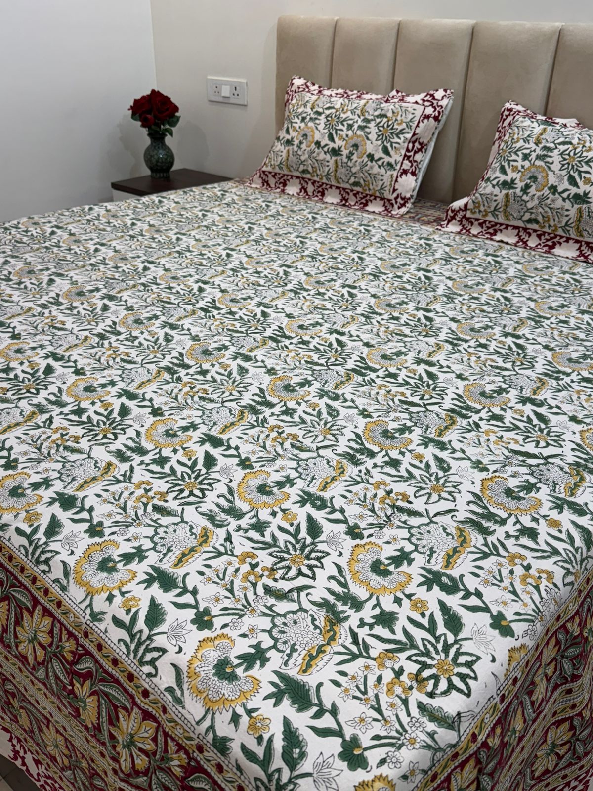 hand block printed bedsheet