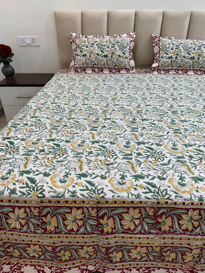 hand block printed bedsheet