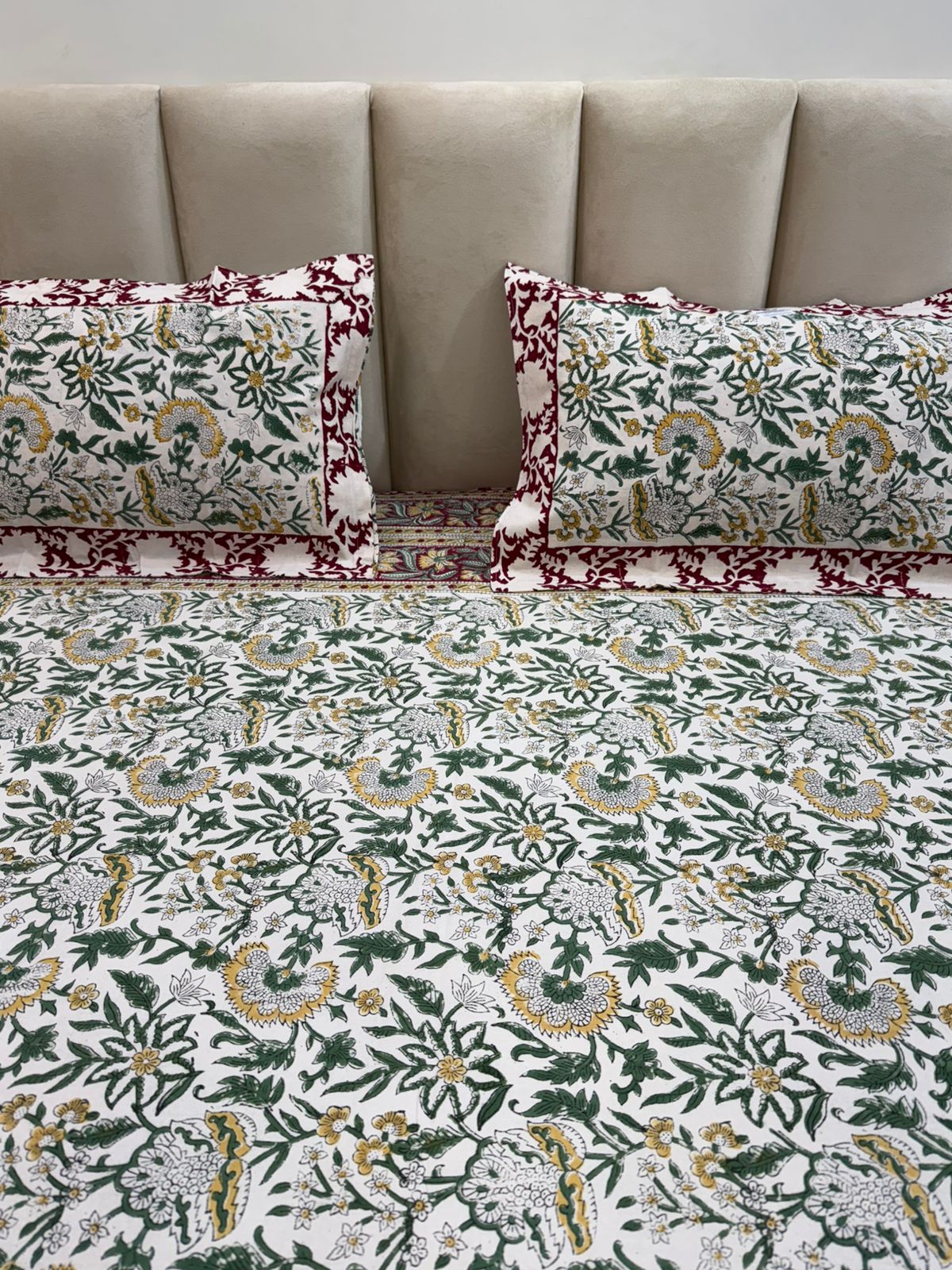 hand block printed bedsheet