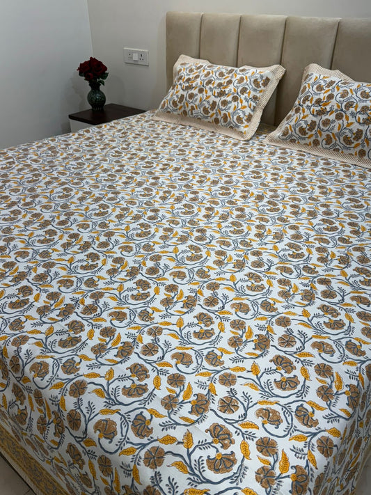 hand block printed bedsheet