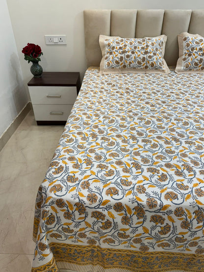 hand block printed bedsheet