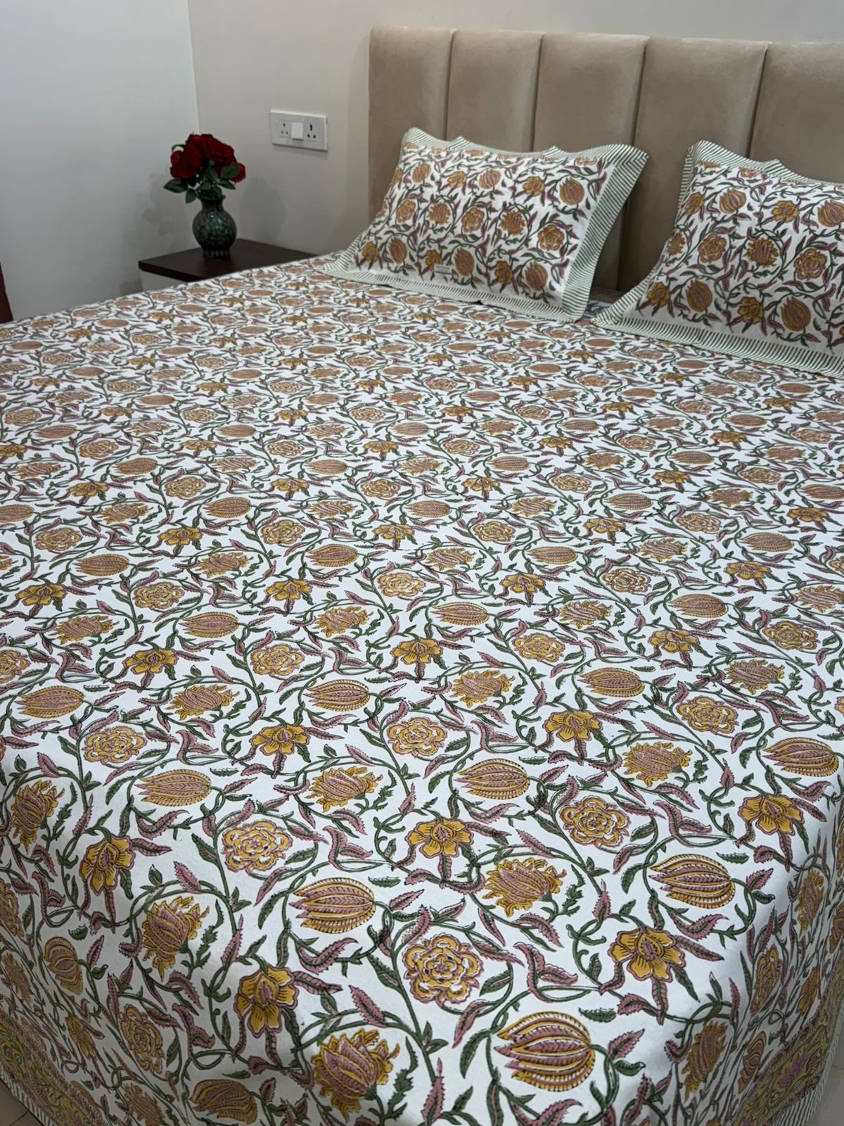 hand block printed bedsheet