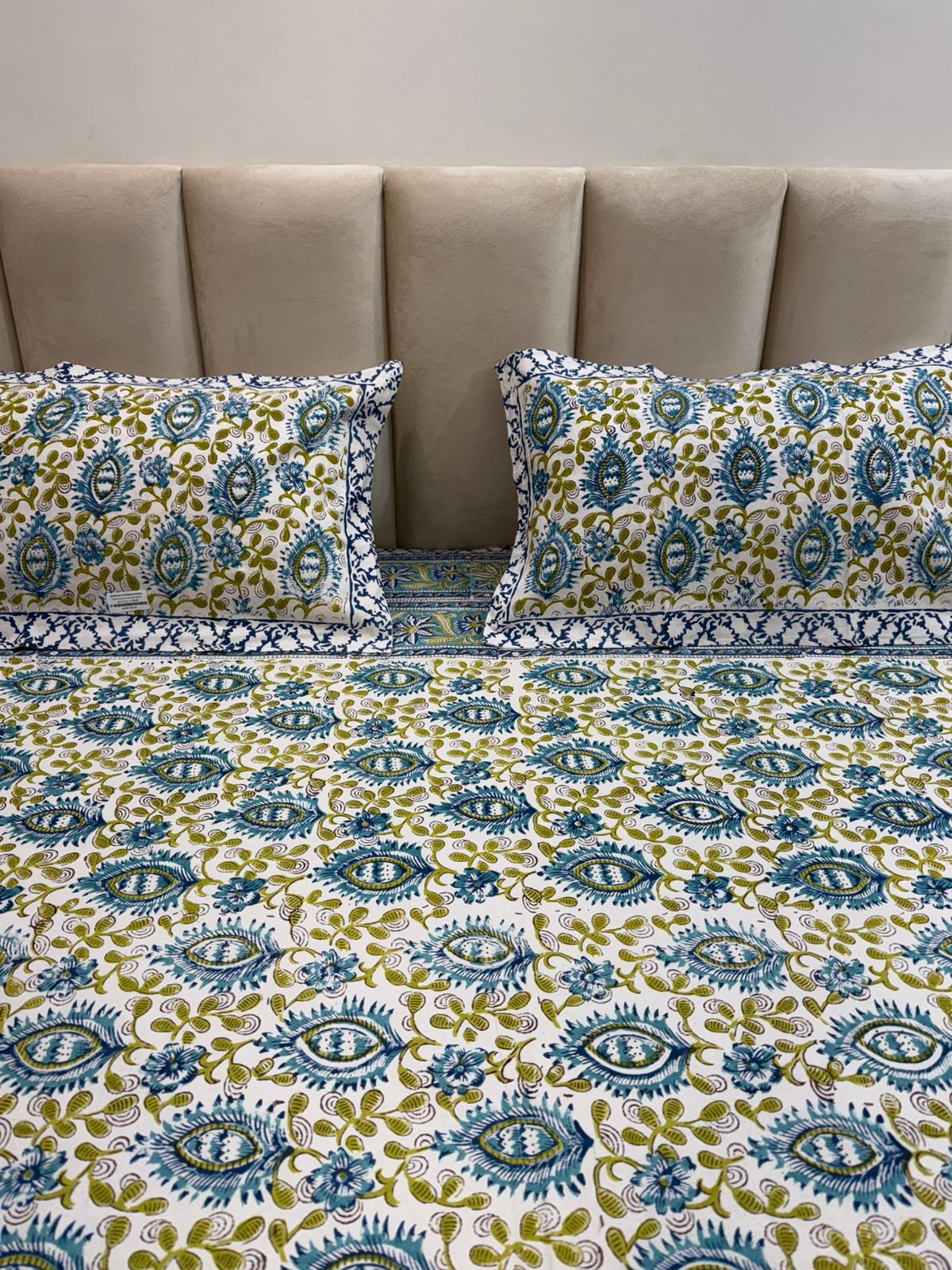 hand block printed bedsheet