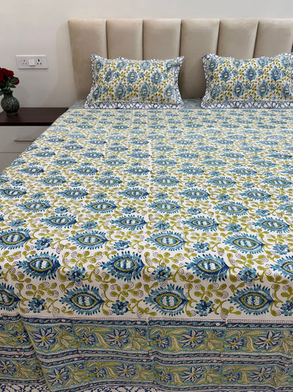 hand block printed bedsheet