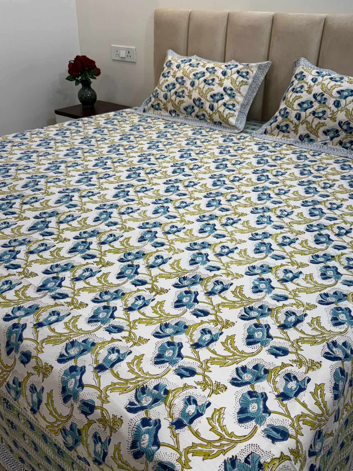 hand block printed bedsheet