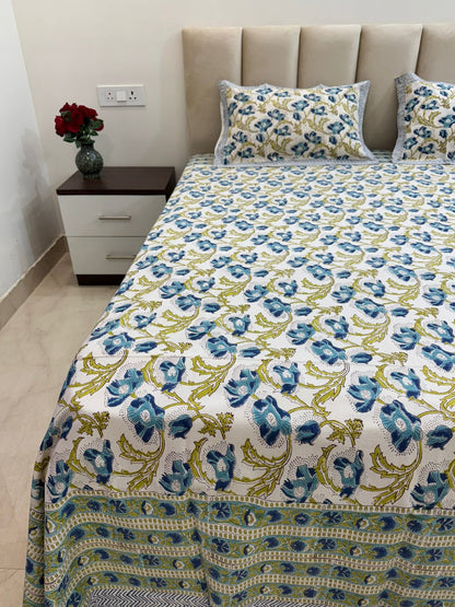 hand block printed bedsheet