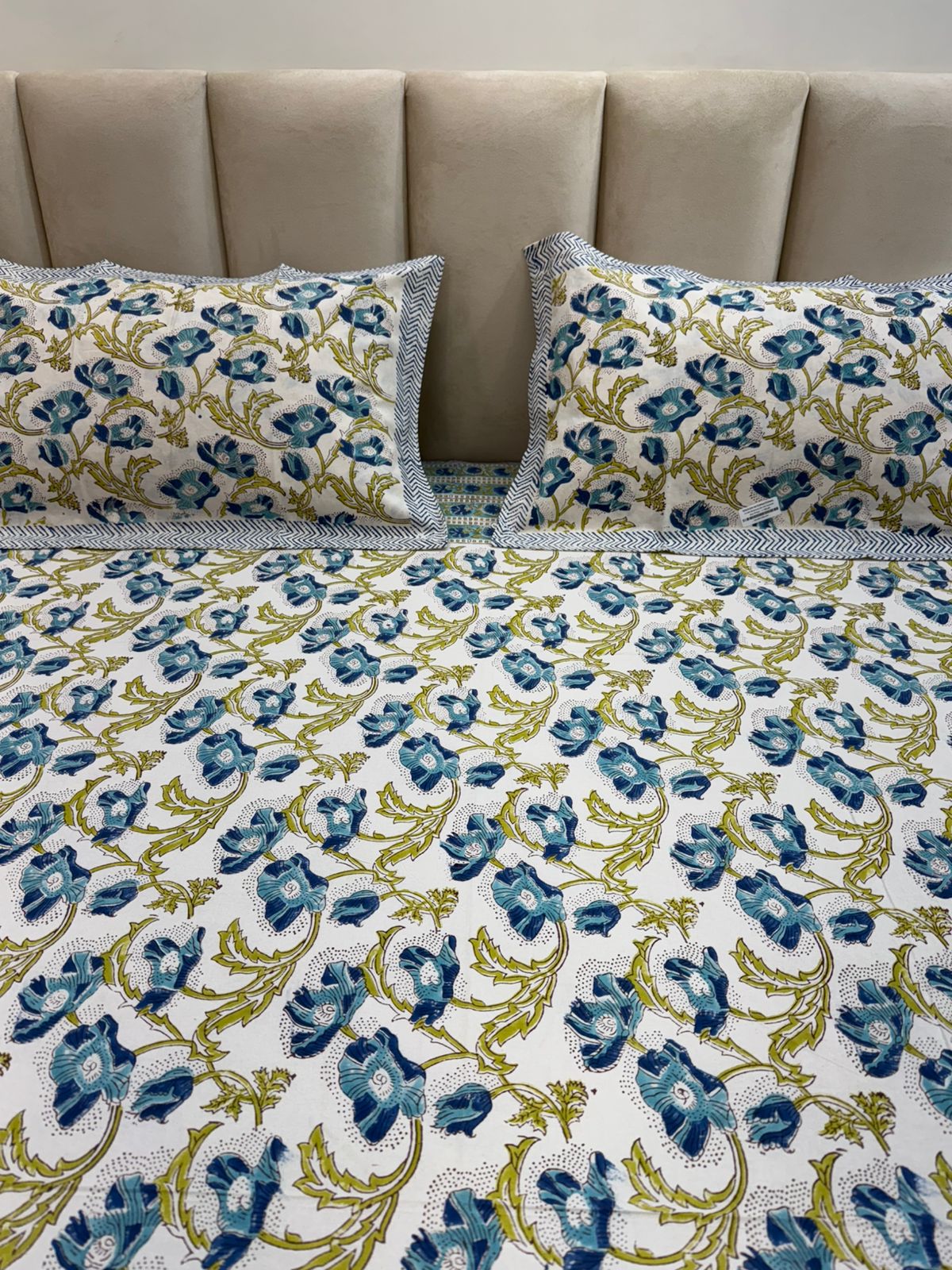 hand block printed bedsheet