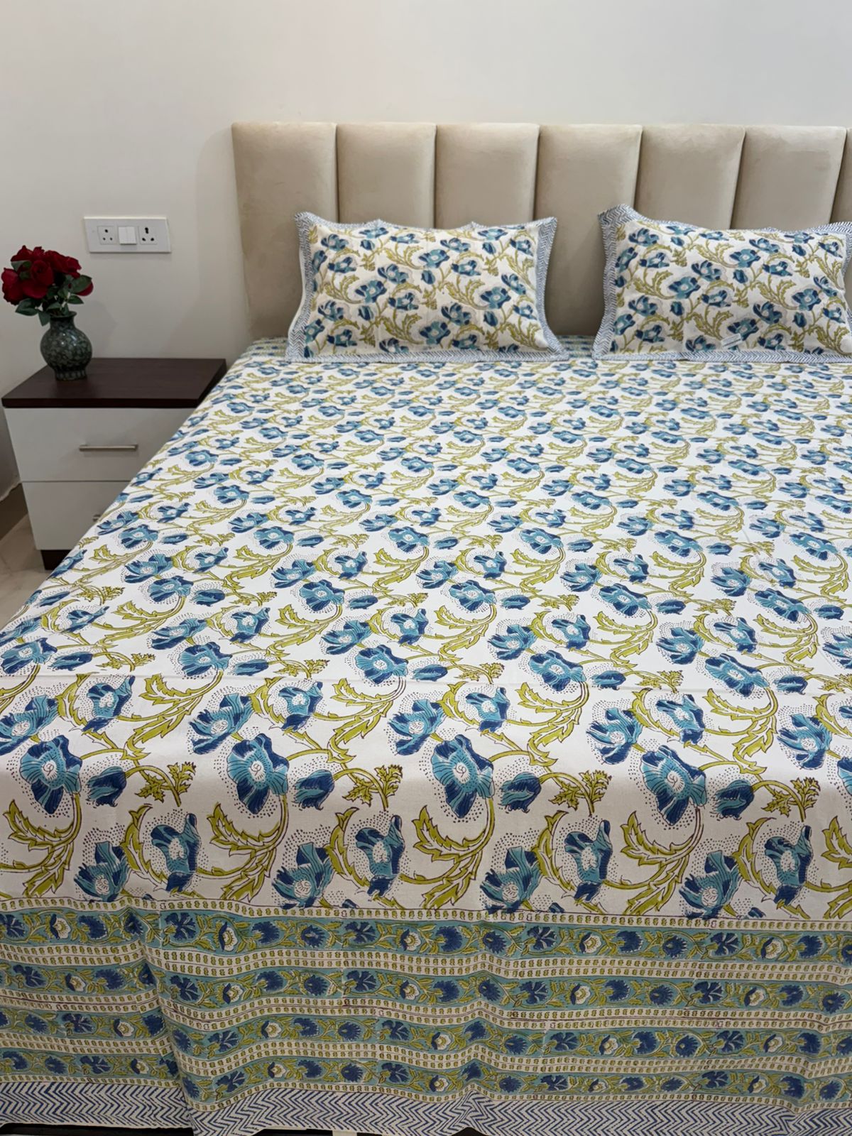 hand block printed bedsheet