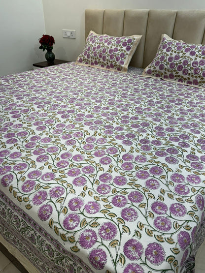 hand block printed bedsheet