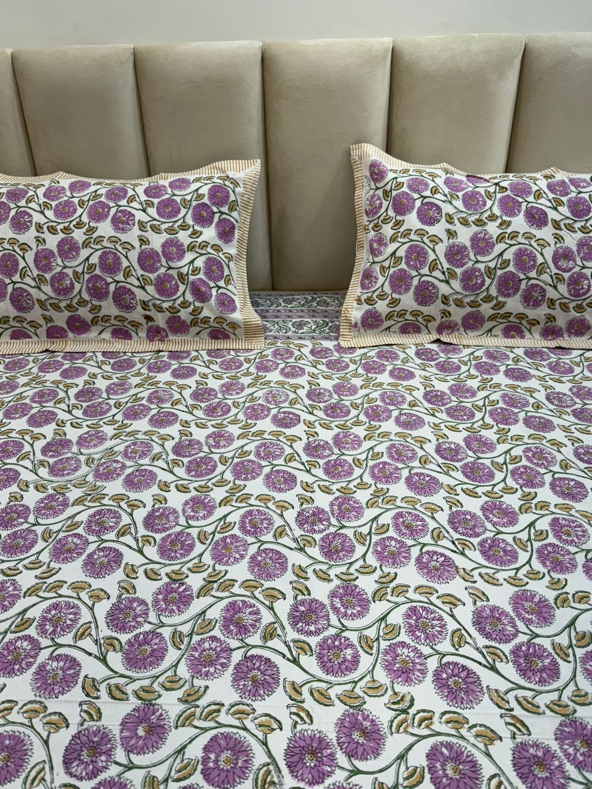 hand block printed bedsheet