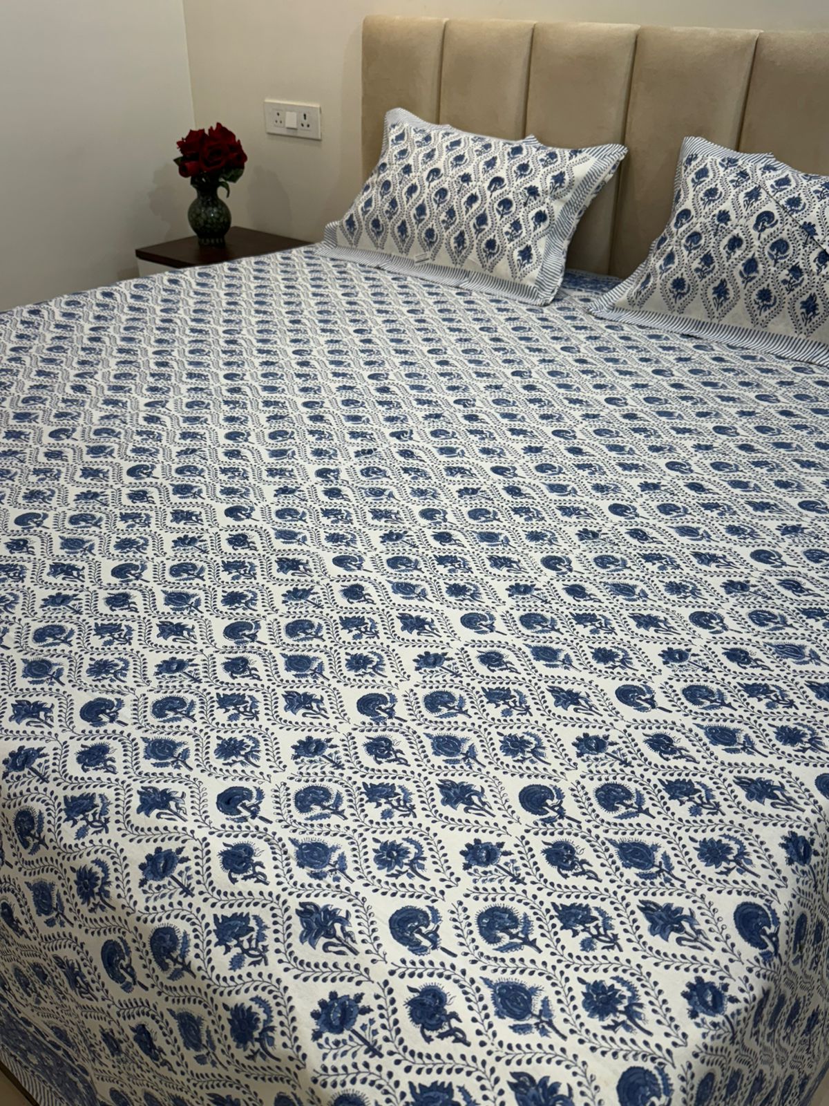 hand block printed bedsheet