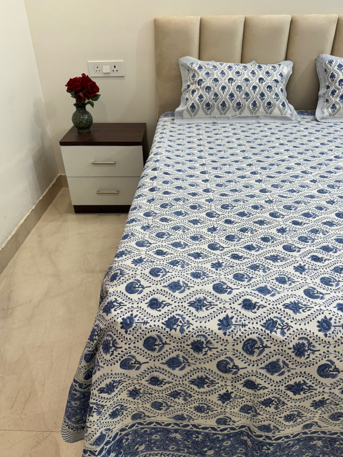 hand block printed bedsheet