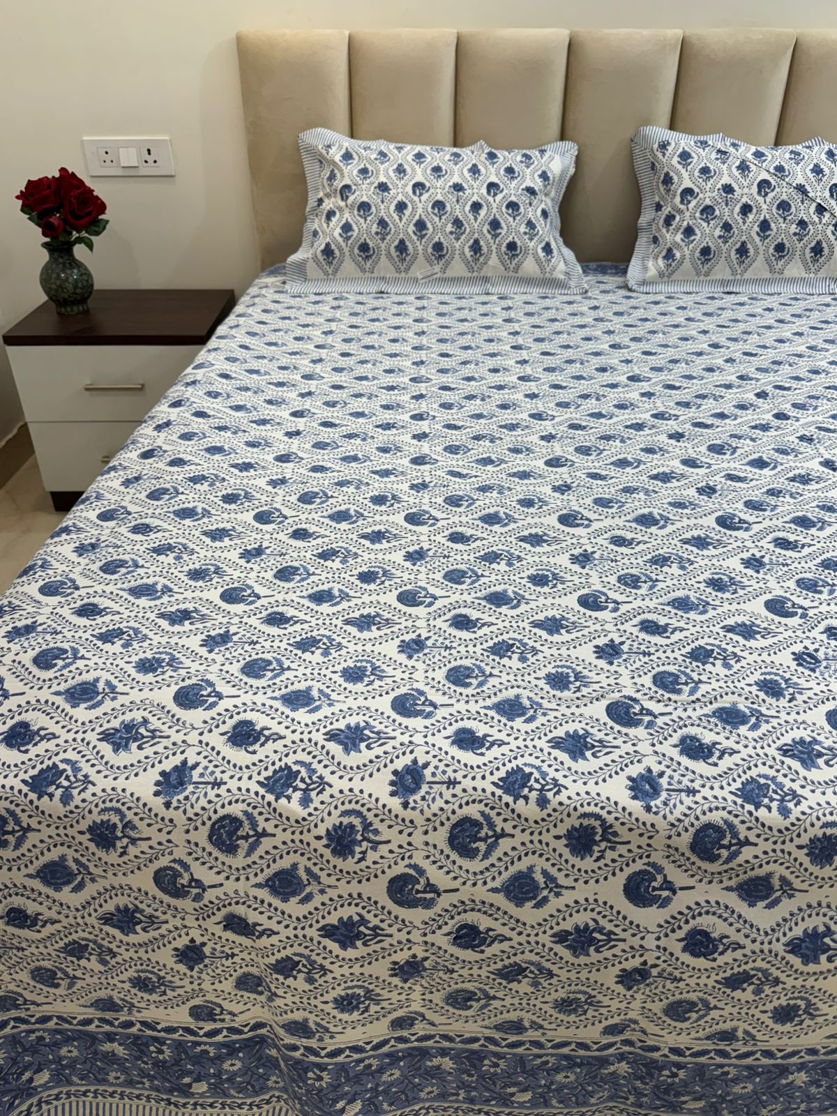 hand block printed bedsheet