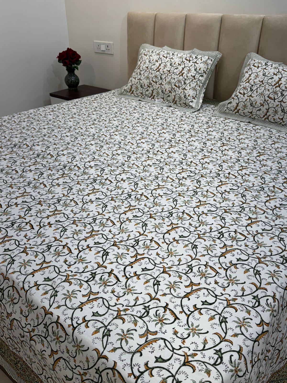 hand block printed bedsheet