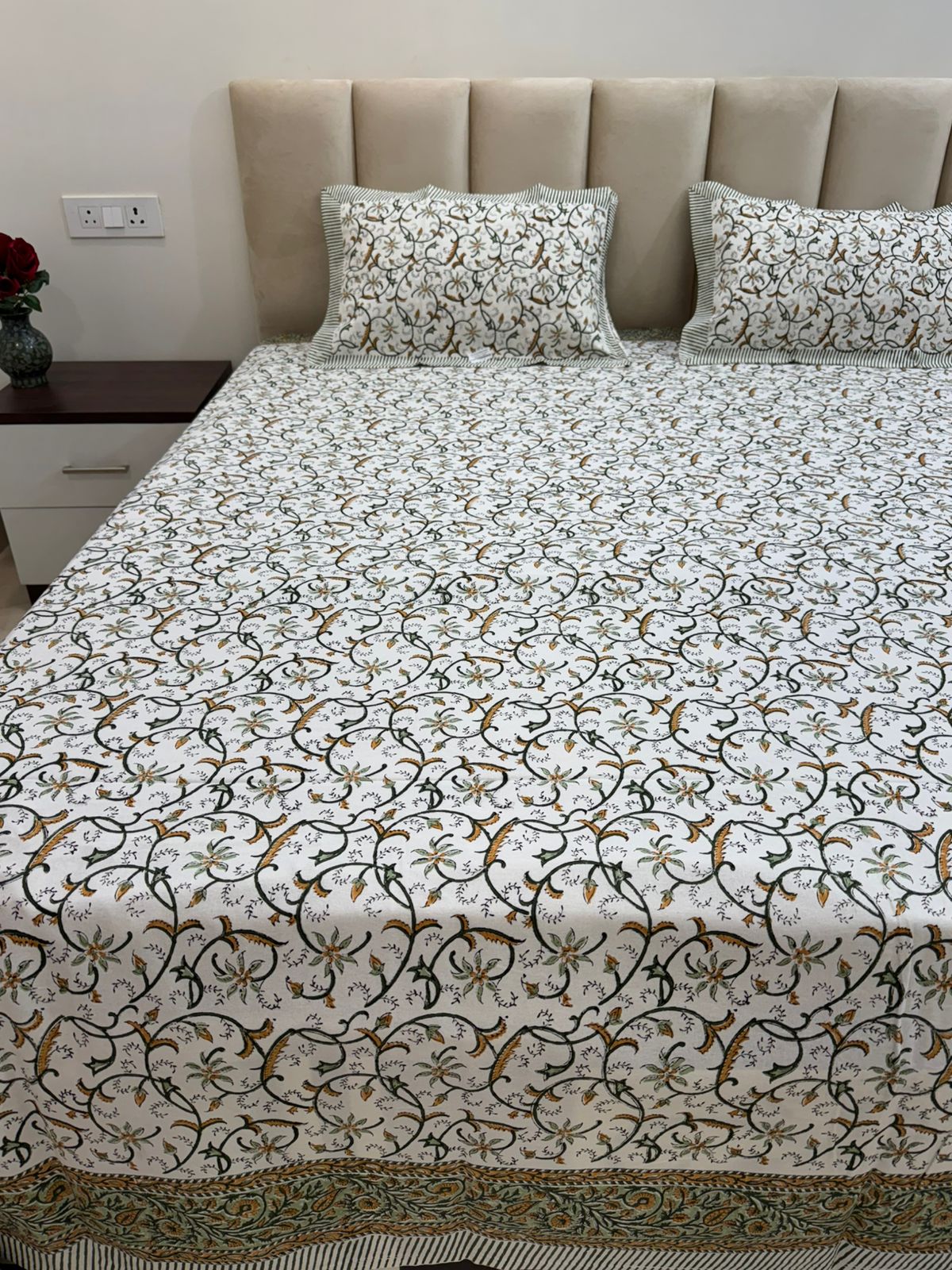 hand block printed bedsheet