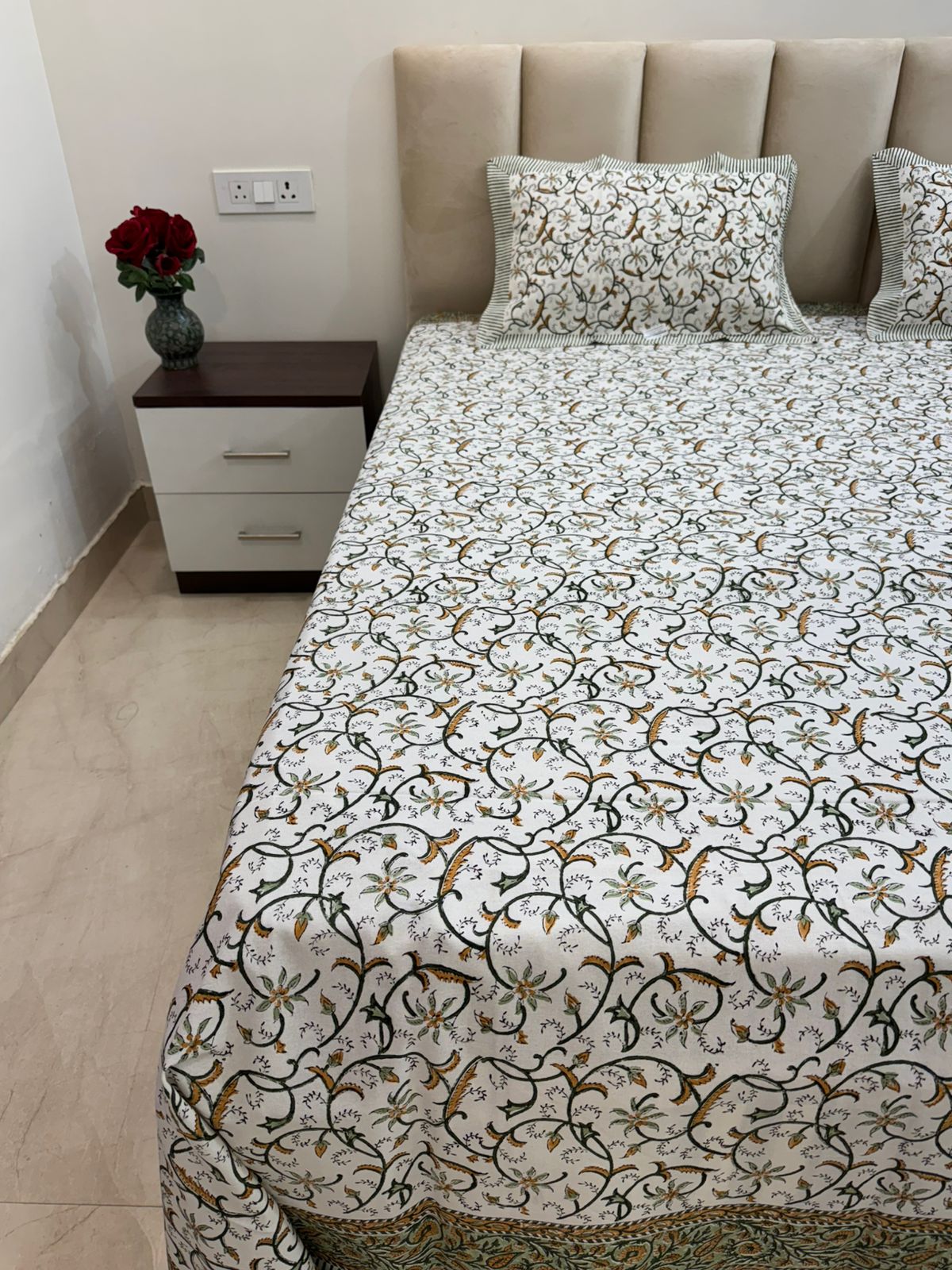 hand block printed bedsheet