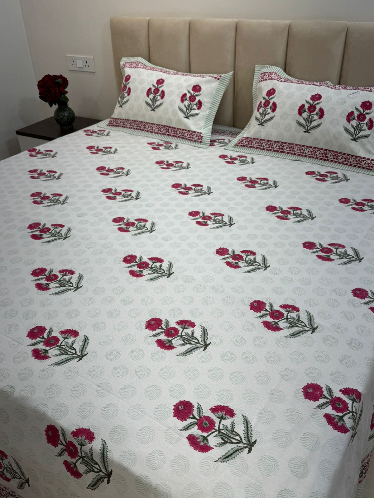 hand block printed bedsheet