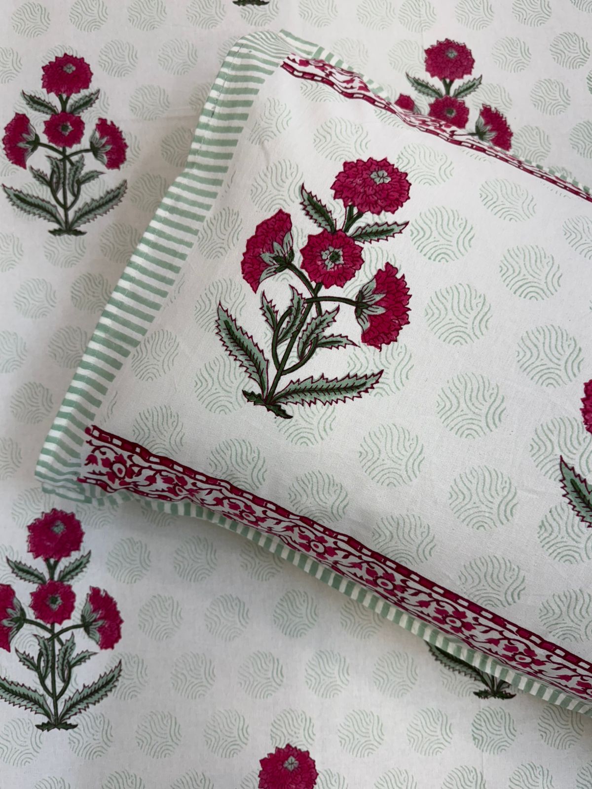 hand block printed bedsheet