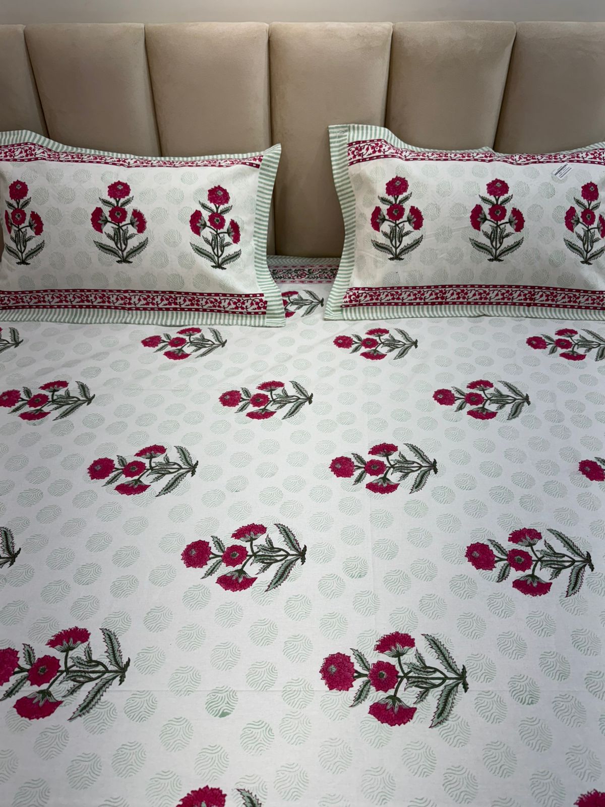 hand block printed bedsheet