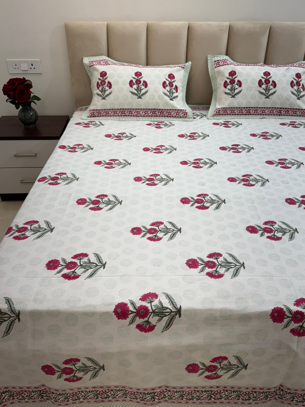 hand block printed bedsheet