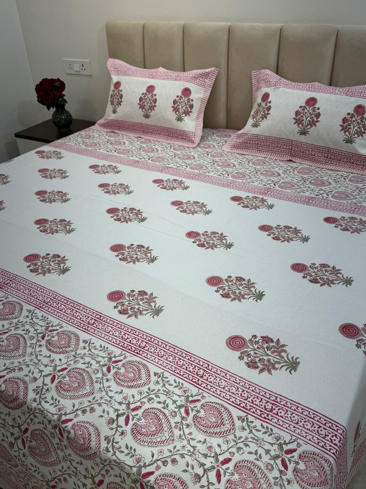 hand block printed bedsheet