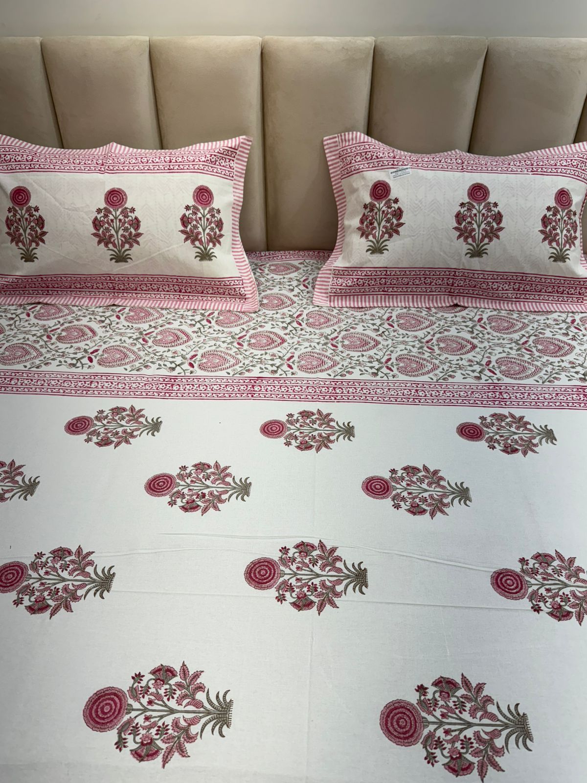 hand block printed bedsheet