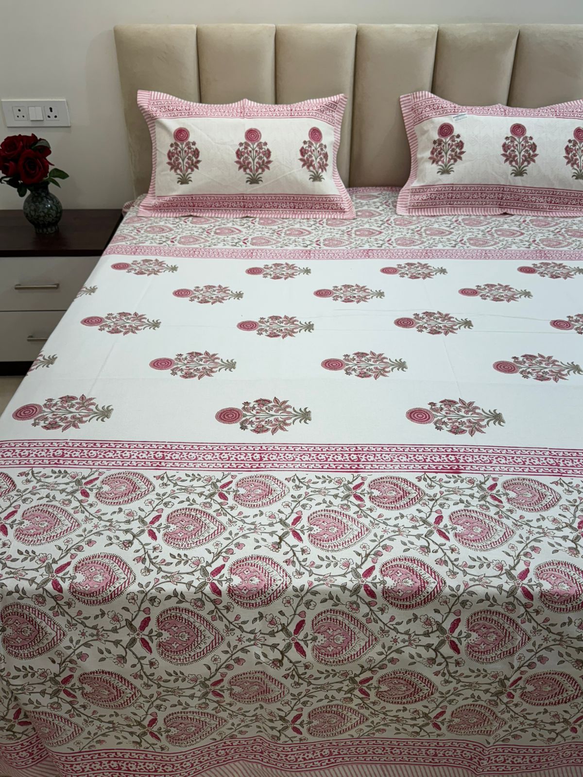 hand block printed bedsheet