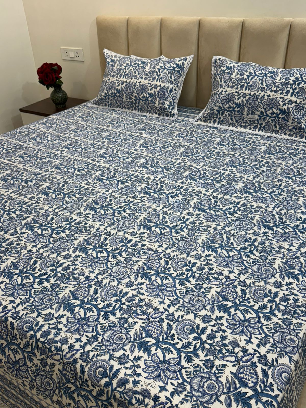 hand block printed bedsheet