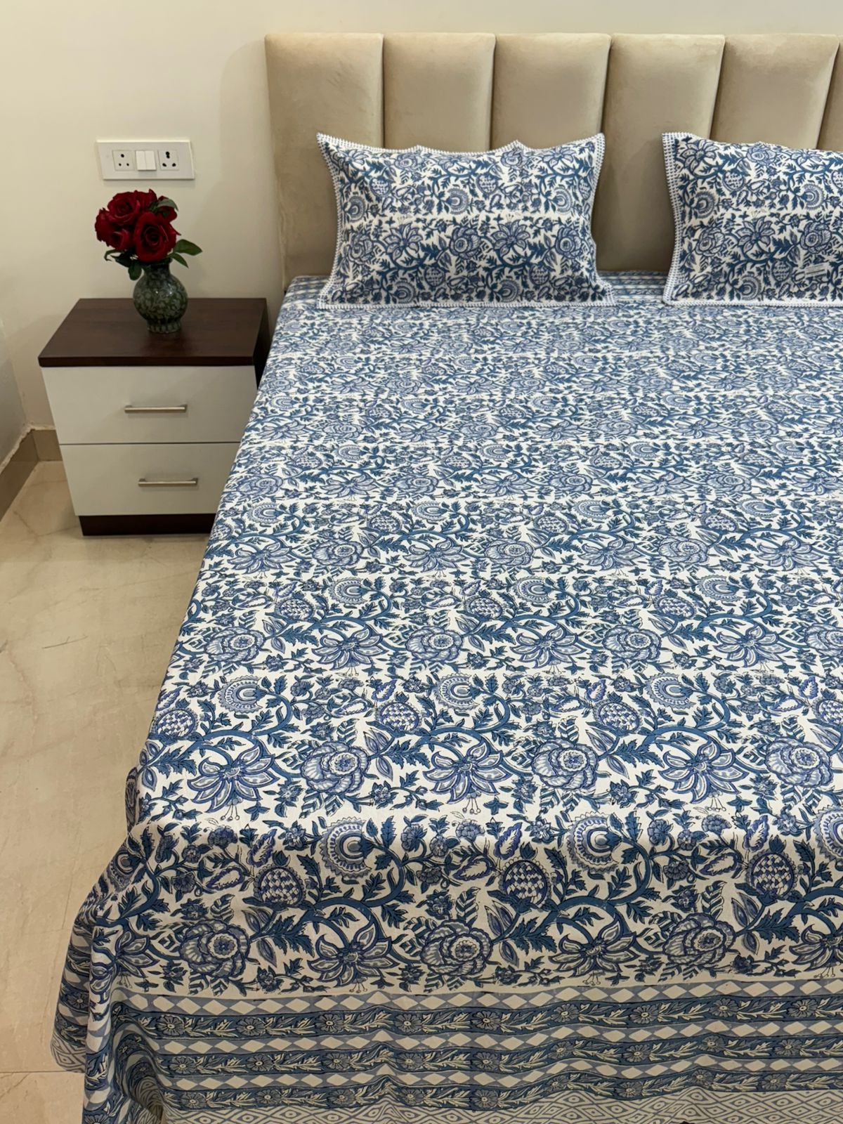 hand block printed bedsheet