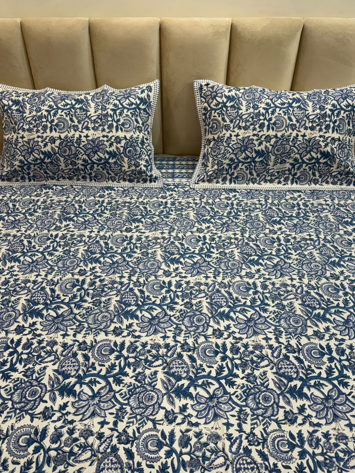 hand block printed bedsheet