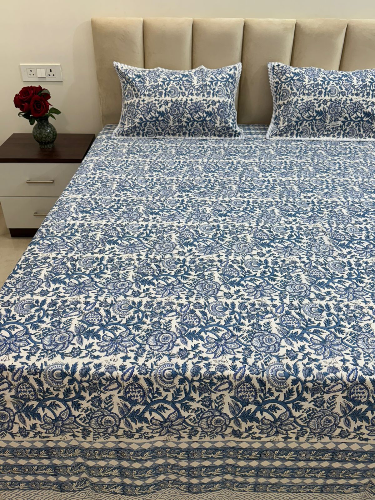 hand block printed bedsheet