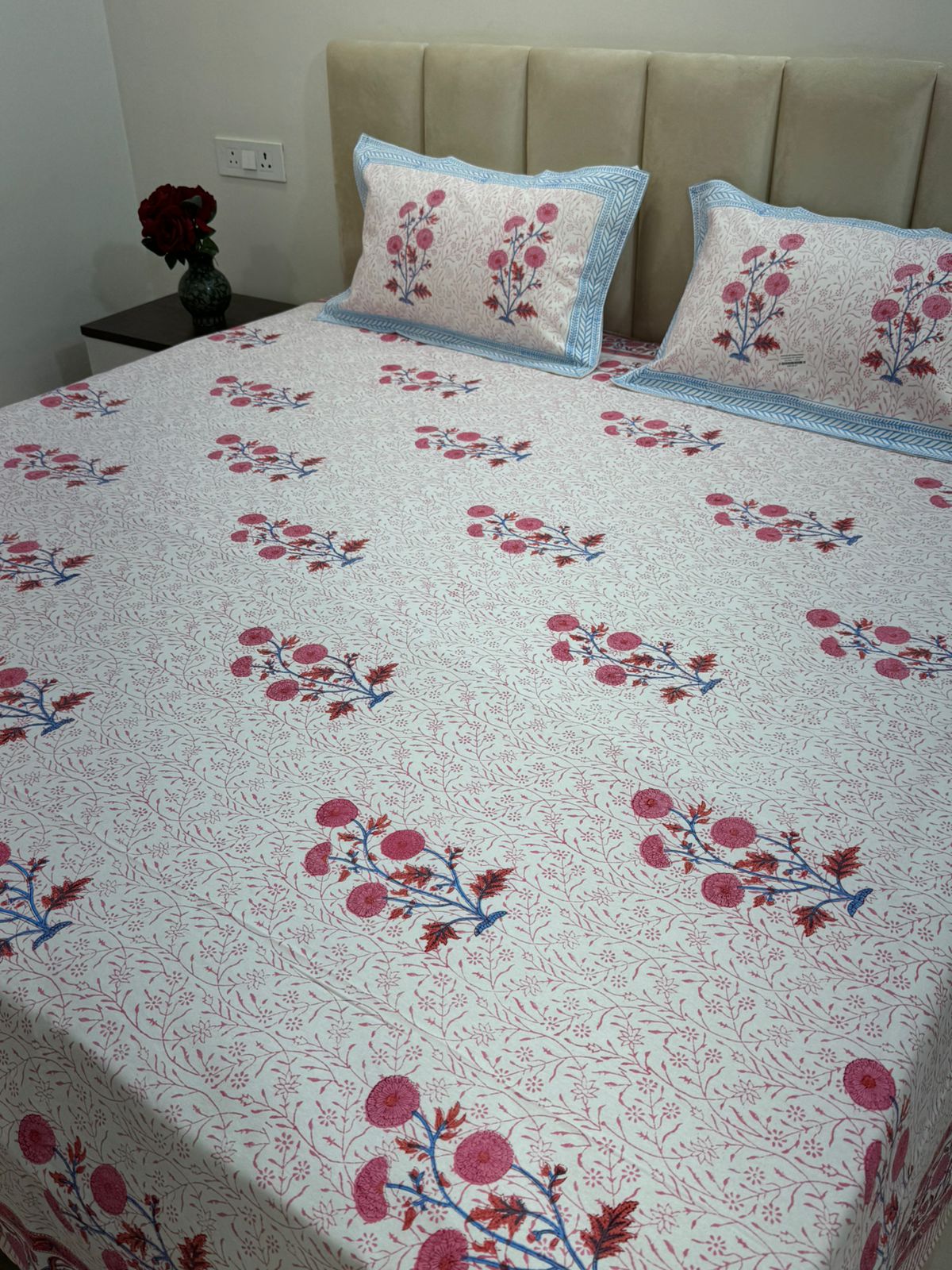 hand block printed bedsheet