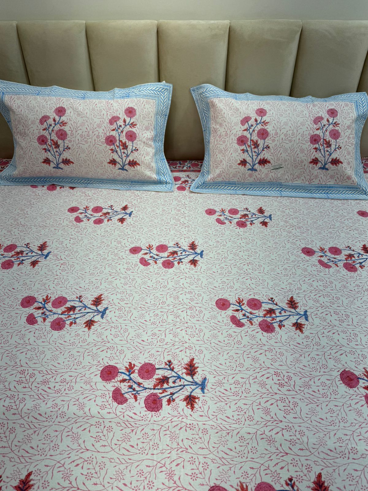 hand block printed bedsheet